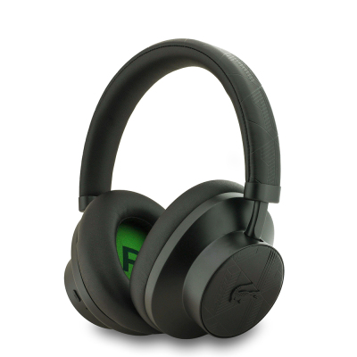 Lacoste Original Licensed LH02 ANC Adjustable Carrying Bag Over-Ear Bluetooth Headphones v5.4 Black