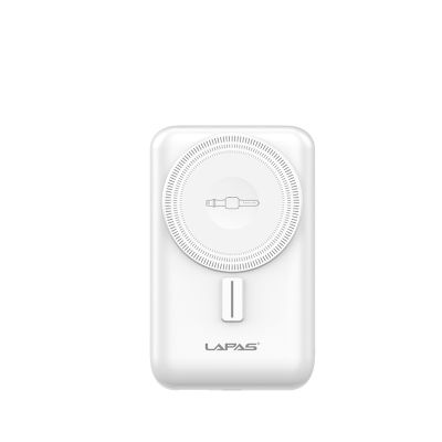 Lapas LP-PW004 Akıllı Saat Kablosuz Şarj Özellikli Wireless Powerbank 10000mAh 15W Beyaz