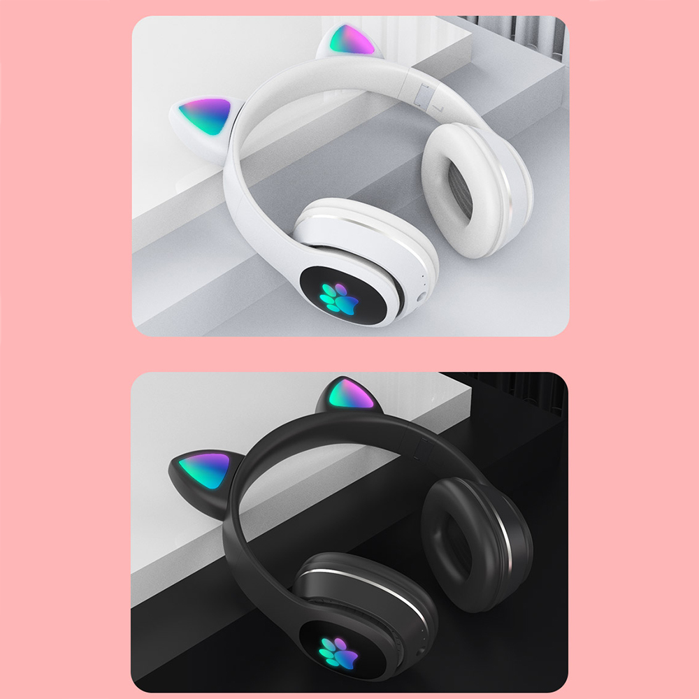Lapas P40 Cat Ear Design RGB Light Bluetooth Headphones - 11
