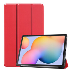 Lenovo Tab M10 Plus TB-125F - TB-128F 3. Jenerasyon Zore Smart Cover Standlı 1-1 Kılıf Kırmızı