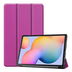 Lenovo Tab M10 TB-328F 3. Jenerasyon Zore Smart Cover Standlı 1-1 Kılıf Mor