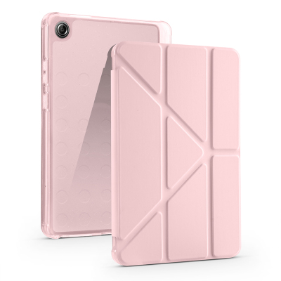 Lenovo Tab One 8.7 TB-305FU Kılıf Zore Tri Folding Kalem Bölmeli Standlı Kılıf Rose Gold