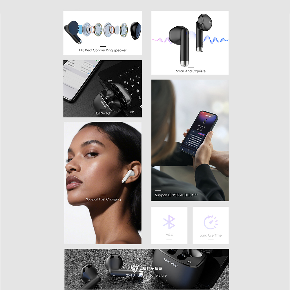 Lenyes Air 102 TWS In-Ear Bluetooth v5.4 Headphones - 7