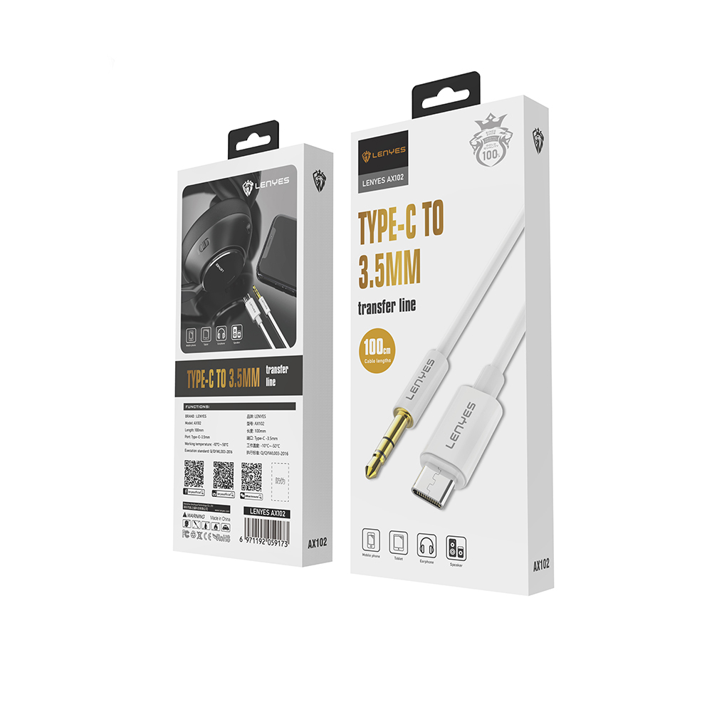 Lenyes AX102 Type-C to 3.5mm AUX Audio Cable 1M - 7