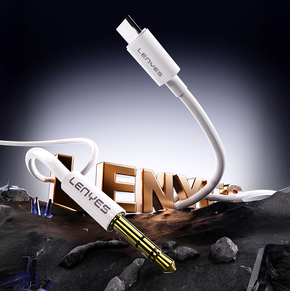 Lenyes AX102 Type-C to 3.5mm AUX Audio Kablo 1M - 3