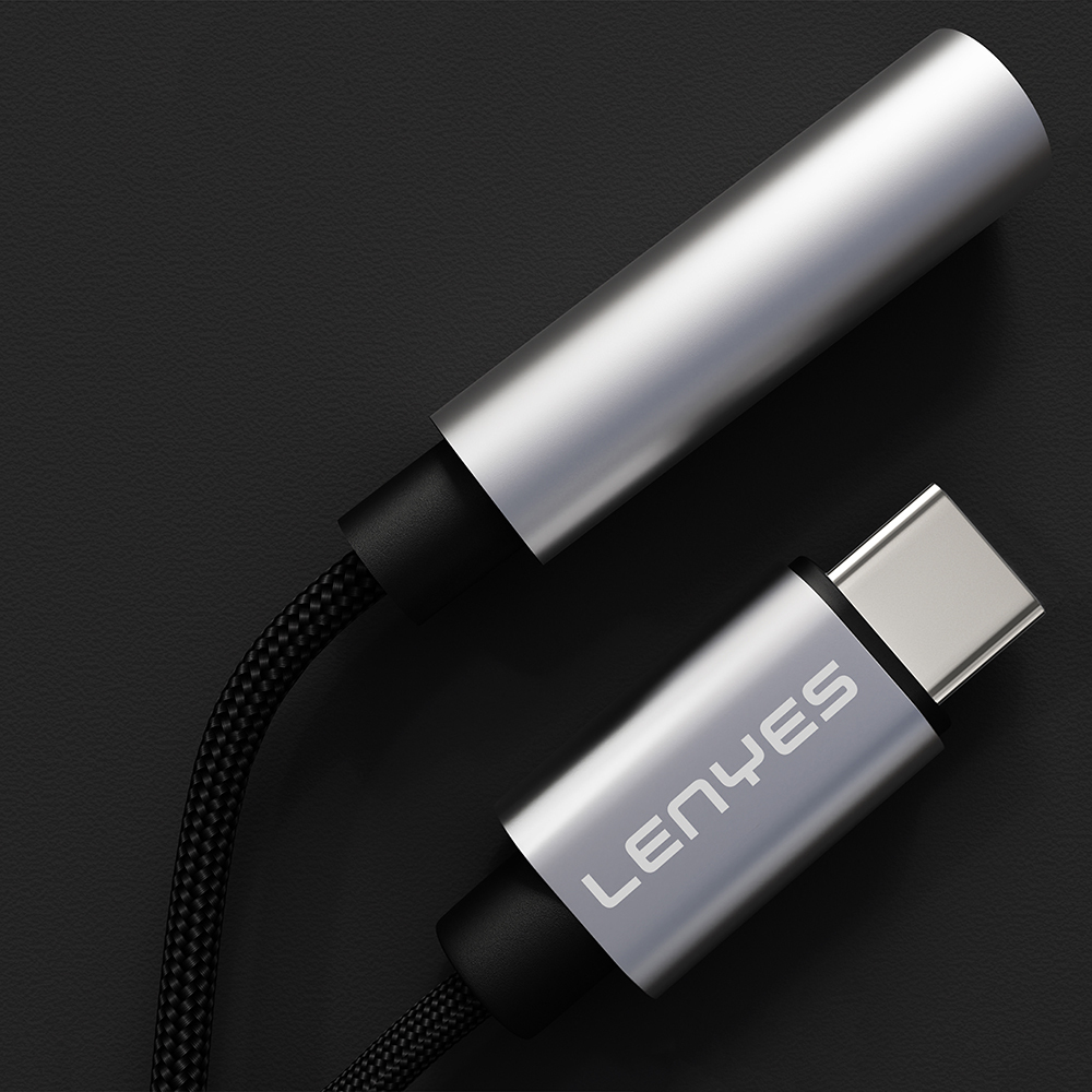 Lenyes AX105 Type-C to 3.5mm Aux Çevirici Örgülü Ses Adaptörü - 4
