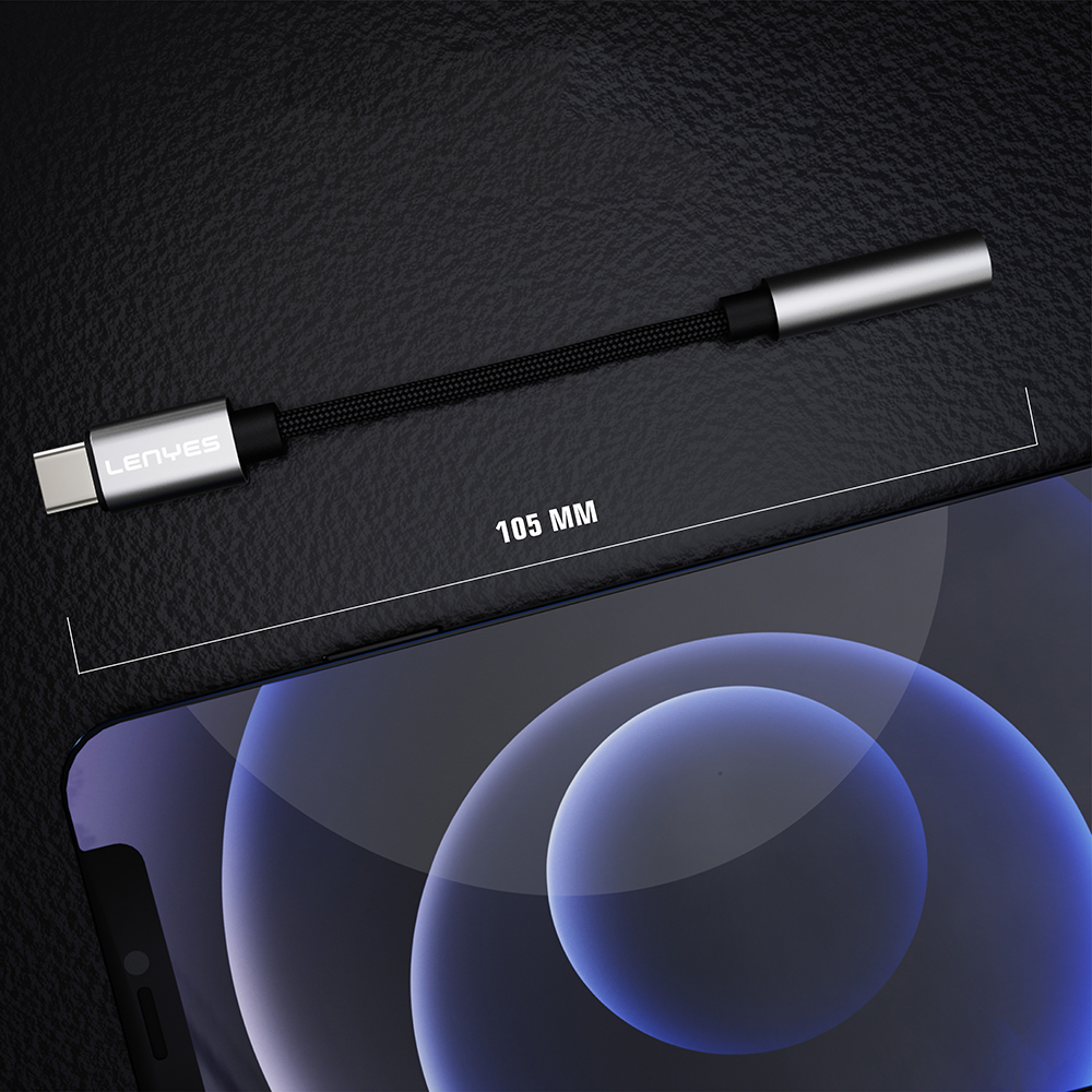Lenyes AX105 Type-C to 3.5mm Aux Çevirici Örgülü Ses Adaptörü - 7