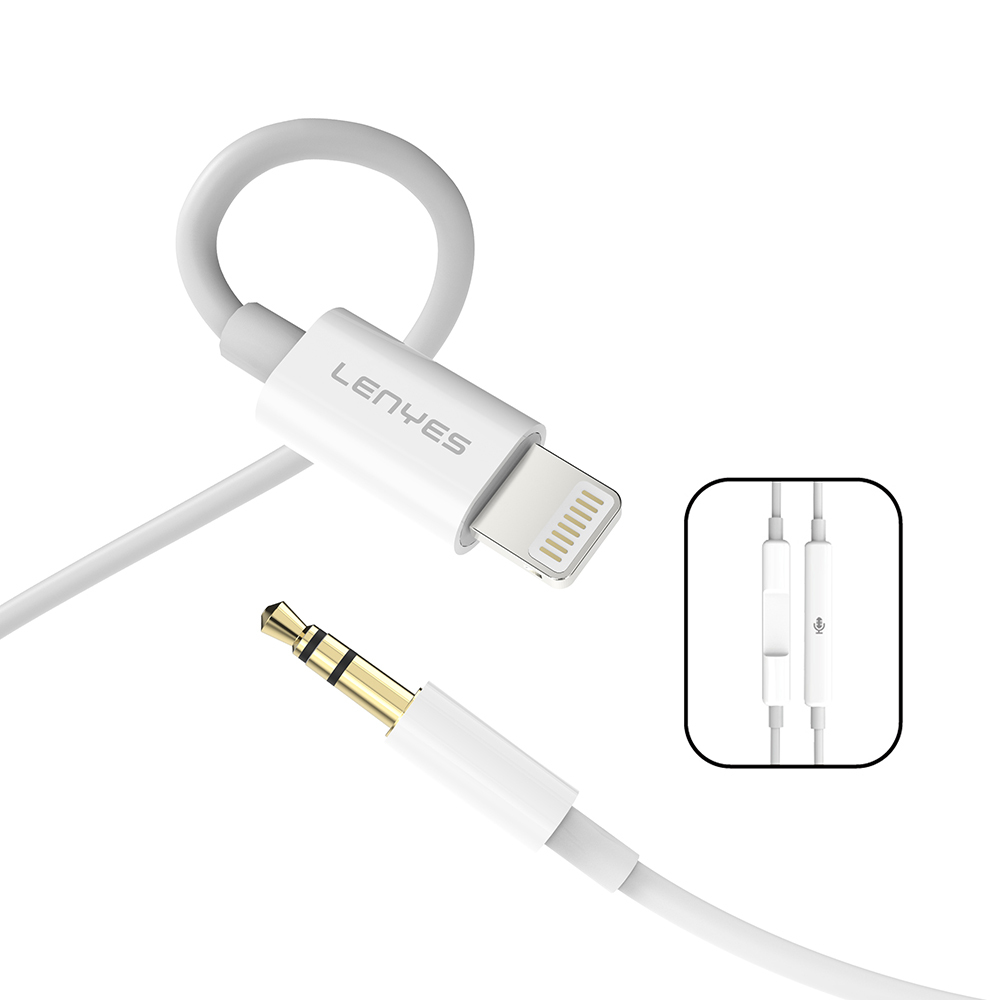 Lenyes AX106 Lightning to 3.5mm AUX Audio Kablo 1M - 3