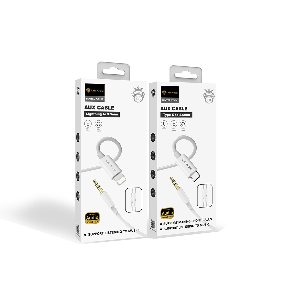 Lenyes AX106 Lightning to 3.5mm AUX Audio Kablo 1M - 10