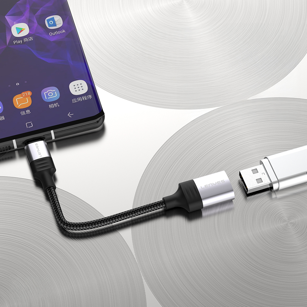 Lenyes AX122 USB to Type-C Converter OTG Cable - 3