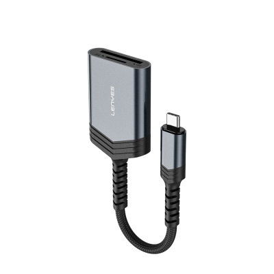 Lenyes AX137 2in1 Type-C to TF/SD Card Converter Black