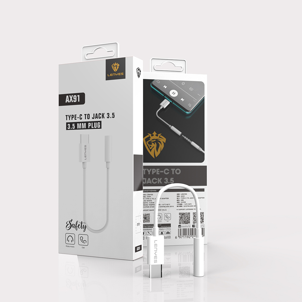 Lenyes AX91 Type-C to 3.5mm Hi-Fi Aux Çevirici Ses Adaptörü - 3