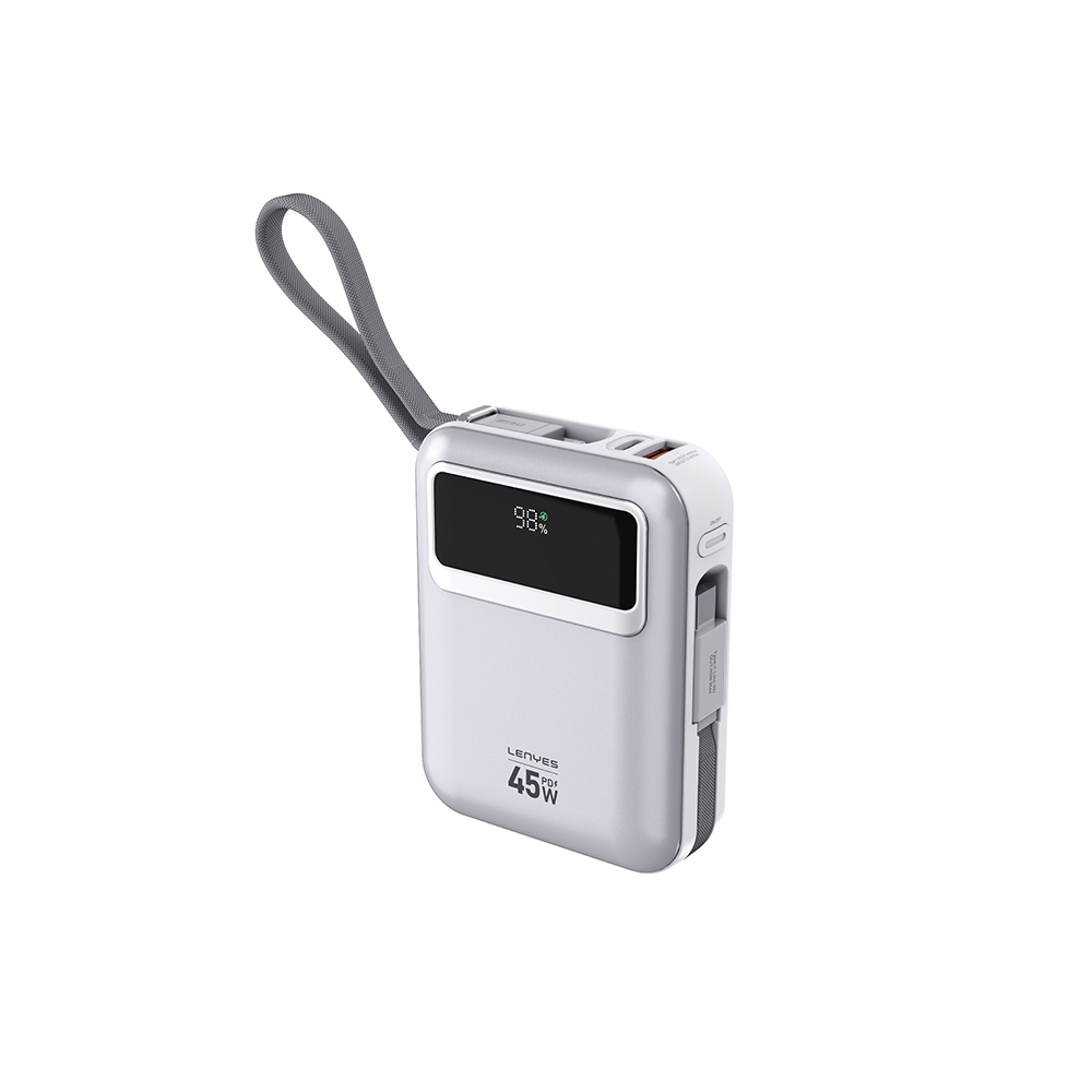 Lenyes C04-A Powerbank 45W 20,000mAh with Digital LED Display, Type-C and Lightning Cable - 2