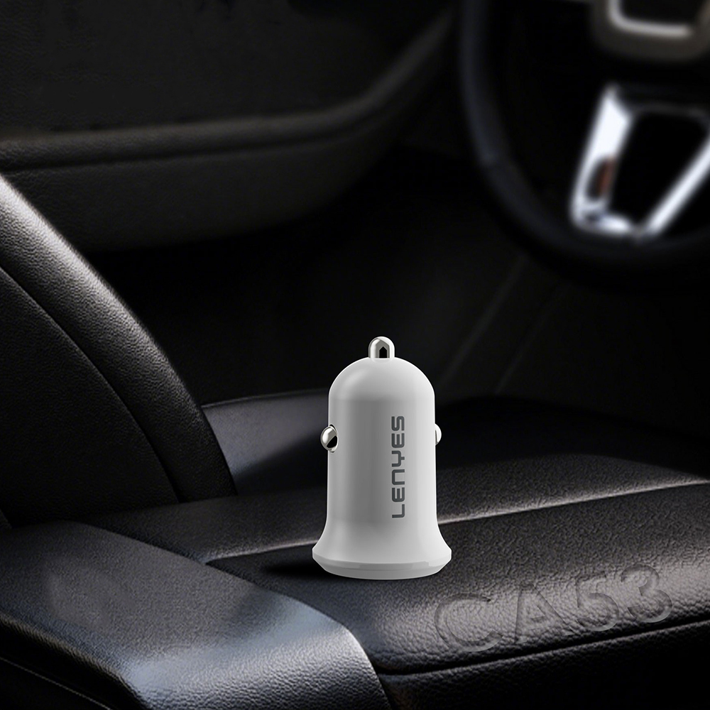 Lenyes CA53 Fast Charging Dual Type-C + USB-A Port Mini Car Charger 30W - 8