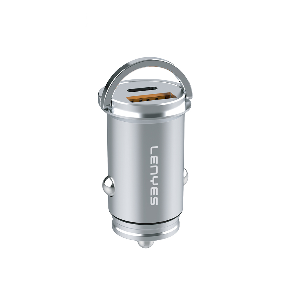 Lenyes CA60 Hızlı Şarj Özellikli Dual Type-C + USB-A Portlu Mini Araç Şarj Aleti PD 45W - 1