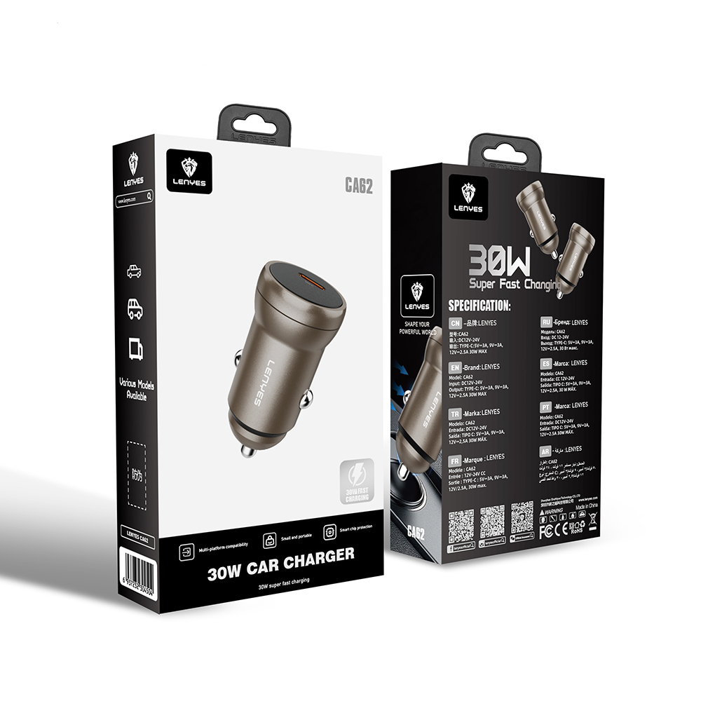 Lenyes CA62 Hızlı Şarj Özellikli Type-C Portlu PD Araç Şarj Aleti 30W - 7