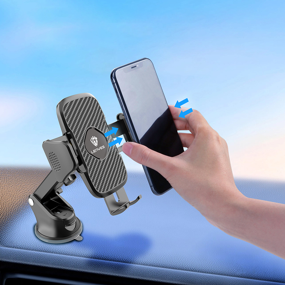 Lenyes CR121 Anti-Shake 360° Rotatable Telescopic Suction Cup Design Car Phone Holder - 11