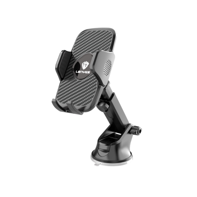 Lenyes CR121 Anti-Shake 360° Rotatable Telescopic Suction Cup Design Car Phone Holder Black