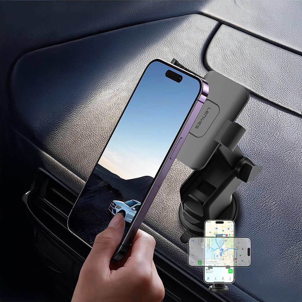 Lenyes CR195 Anti-Shake 360° Rotatable Telescopic Suction Cup Design Car Phone Holder - 4