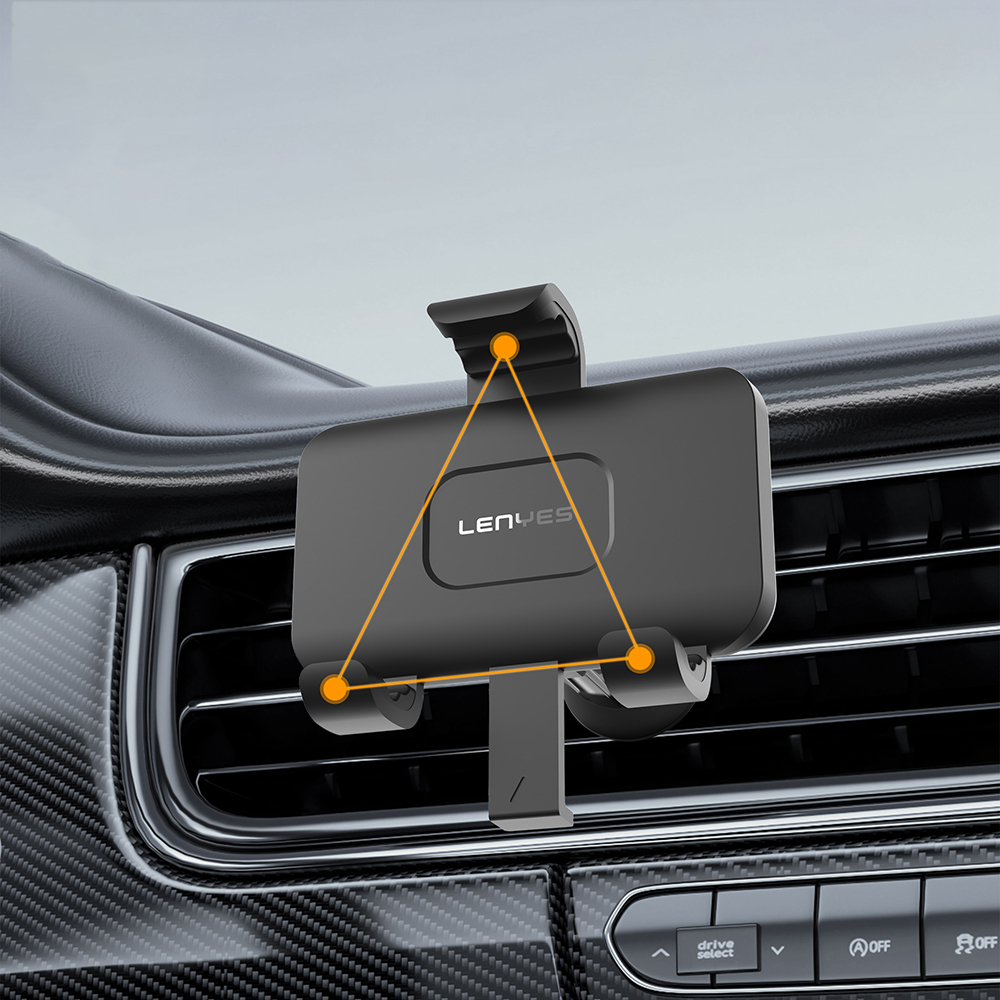 Lenyes CR196 360° Rotating Ventilation Design Car Phone Holder - 6