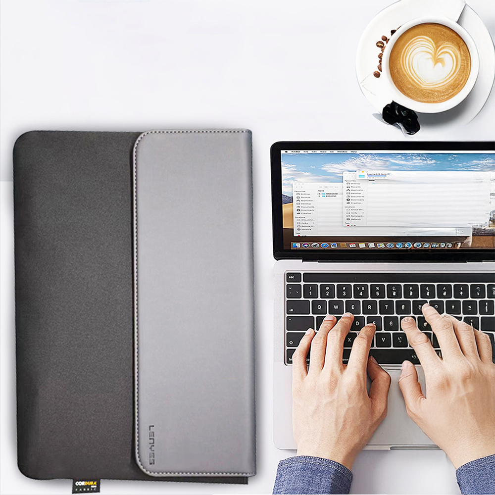Lenyes LB503 Darbe Emici Su Geçirmez PU Cordura Kumaş 13-14 inç Laptop Çantası - 4