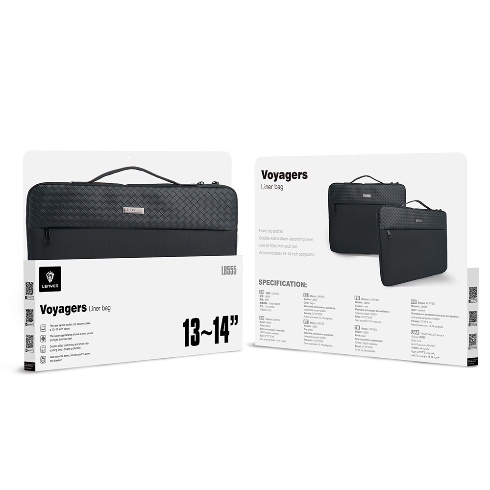 Lenyes LB555 Voyagers Serisi 1200D Su Geçirmez 13-14 inç Laptop Çantası - 3