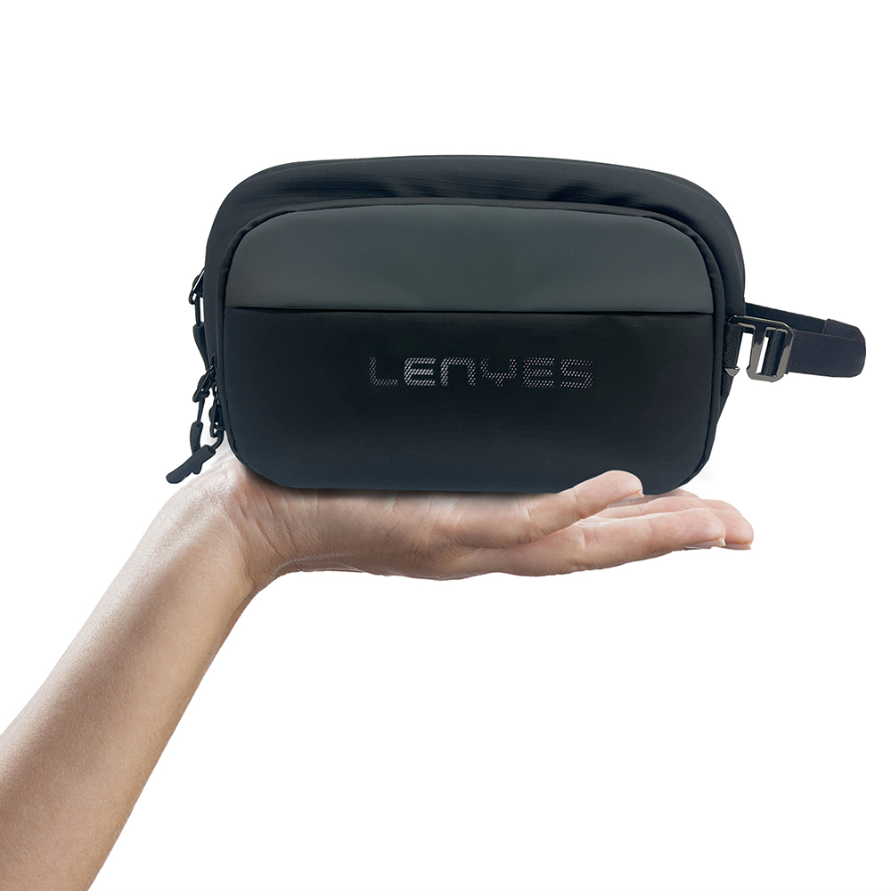 Lenyes LB561 Su Geçirmez Aşınmaya ve Çizilmeye Dayanıklı Çapraz Vücut Askılı Aksesuar Çantası 25.5cm - 4