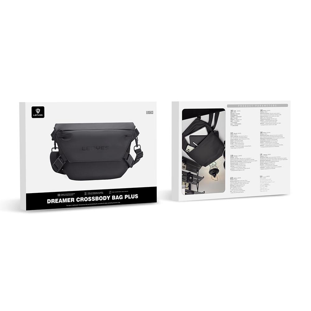 Lenyes LB563 Dreamer Crossbody Series Waterproof Leather Design Crossbody Bag - 9