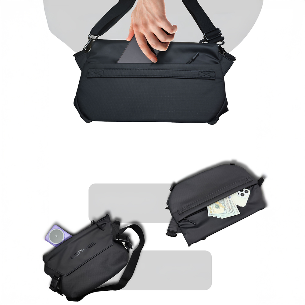 Lenyes LB563 Dreamer Crossbody Serisi Su Geçirmez Deri Tasarımlı Çapraz Vücut Çantası - 5