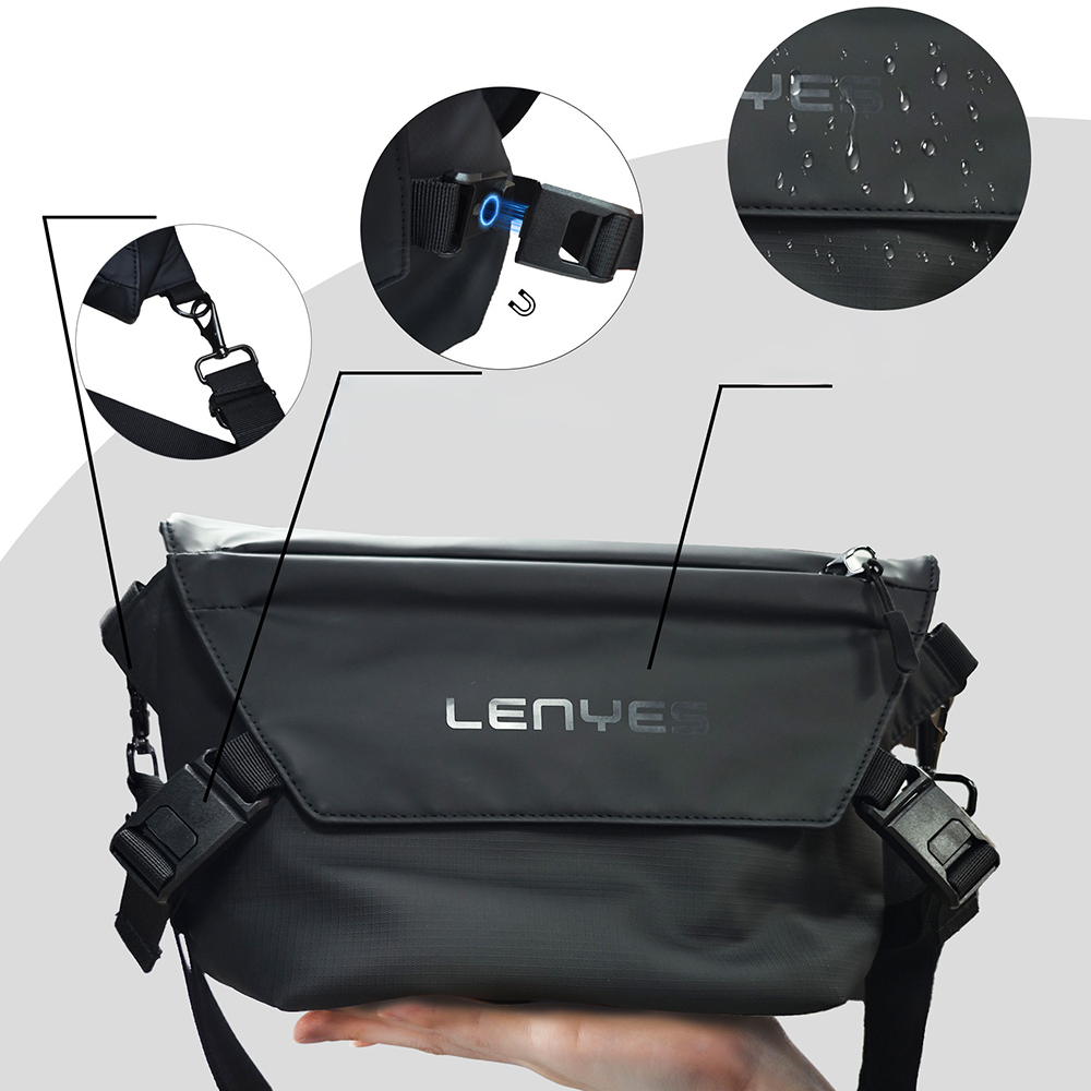 Lenyes LB563 Dreamer Crossbody Serisi Su Geçirmez Deri Tasarımlı Çapraz Vücut Çantası - 7