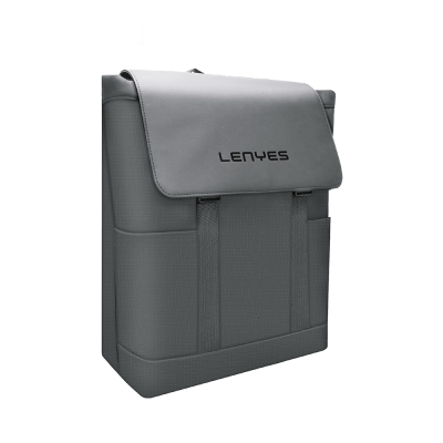 Lenyes LB566 Dreamer Backpack Serisi Su Geçirmez Deri Tasarımlı Omuz Askılı Sırt Çantası Gri