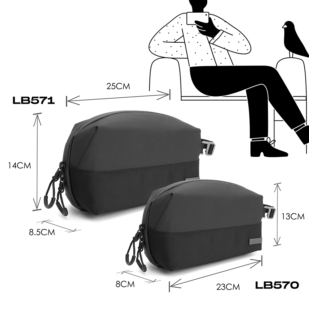Lenyes LB570 Waterproof Wear and Scratch Resistant Accessory Bag 23cm - 8