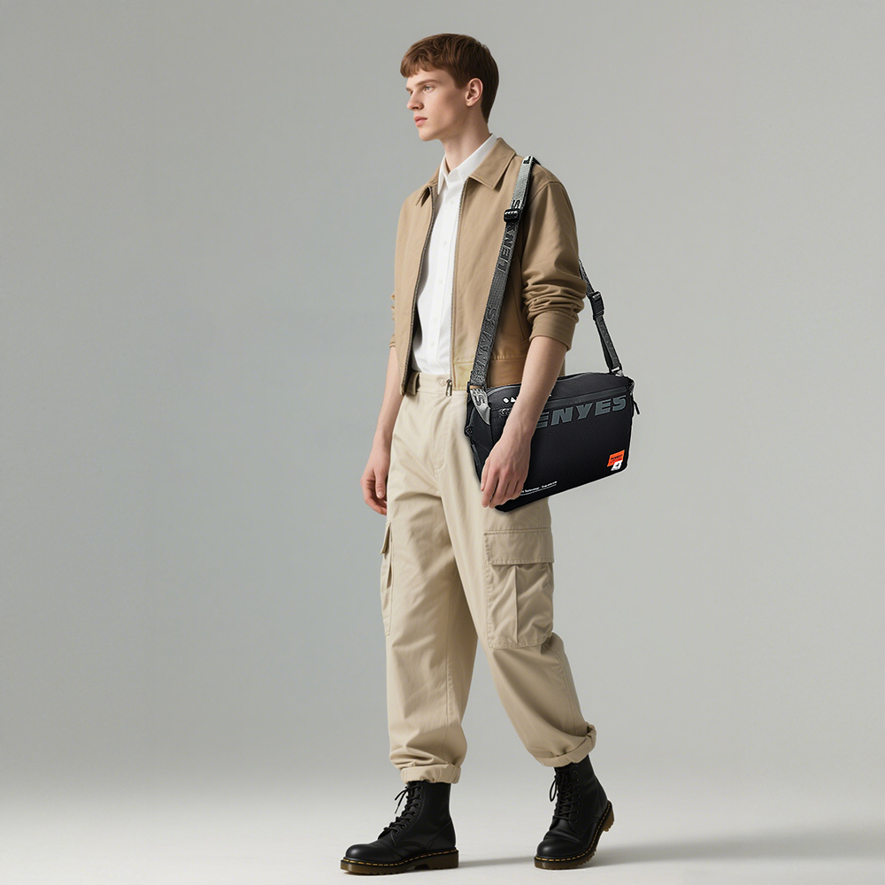Lenyes LB594 Innovator Crossbody Serisi Manyetik Tokalı 500D Su Geçirmez Kumaşlı Çapraz Vücut Çantası - 5
