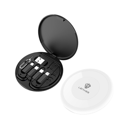 Lenyes LB601 6in1 Type-C to Type-C Kablolu 60W Çevirici Adaptör Seti Standlı Saklama Kutusu Siyah