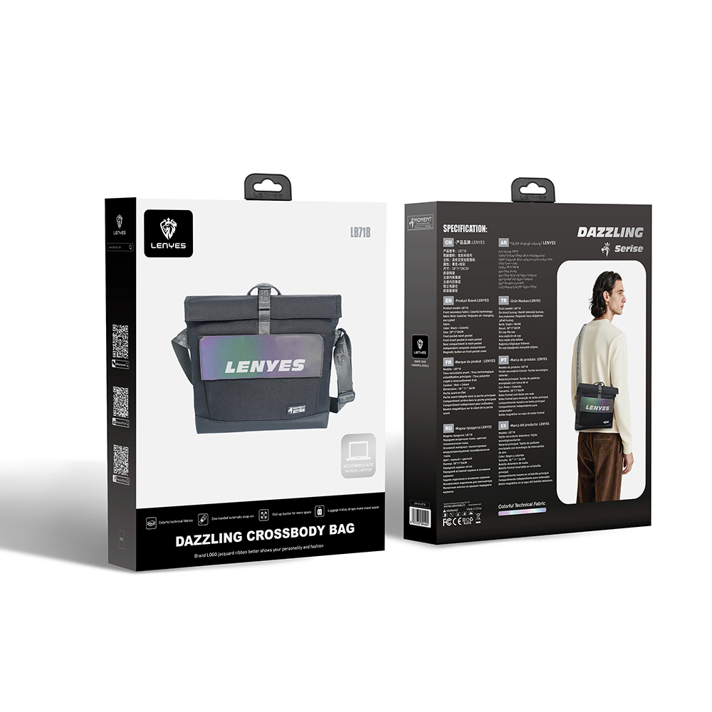 Lenyes LB718 Dazzling Serisi Çok Amaçlı Su Geçirmez Omuz Askılı Seyahat Çantası - 6