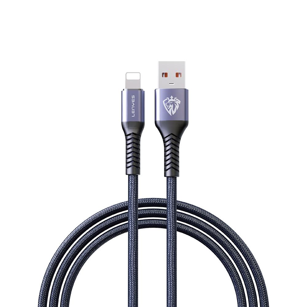 Lenyes LC510 USB-A to Lightning 2.4A Örgü Tasarımlı Hızlı Şarj Özellikli Data ve Şarj Kablosu 1M - 1