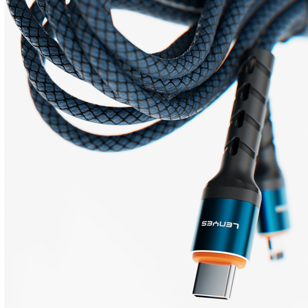 Lenyes LC515 Type-C to Lightning Hızlı Şarj Özellikli Örgülü Data ve Şarj Kablosu 30W 1M - 3
