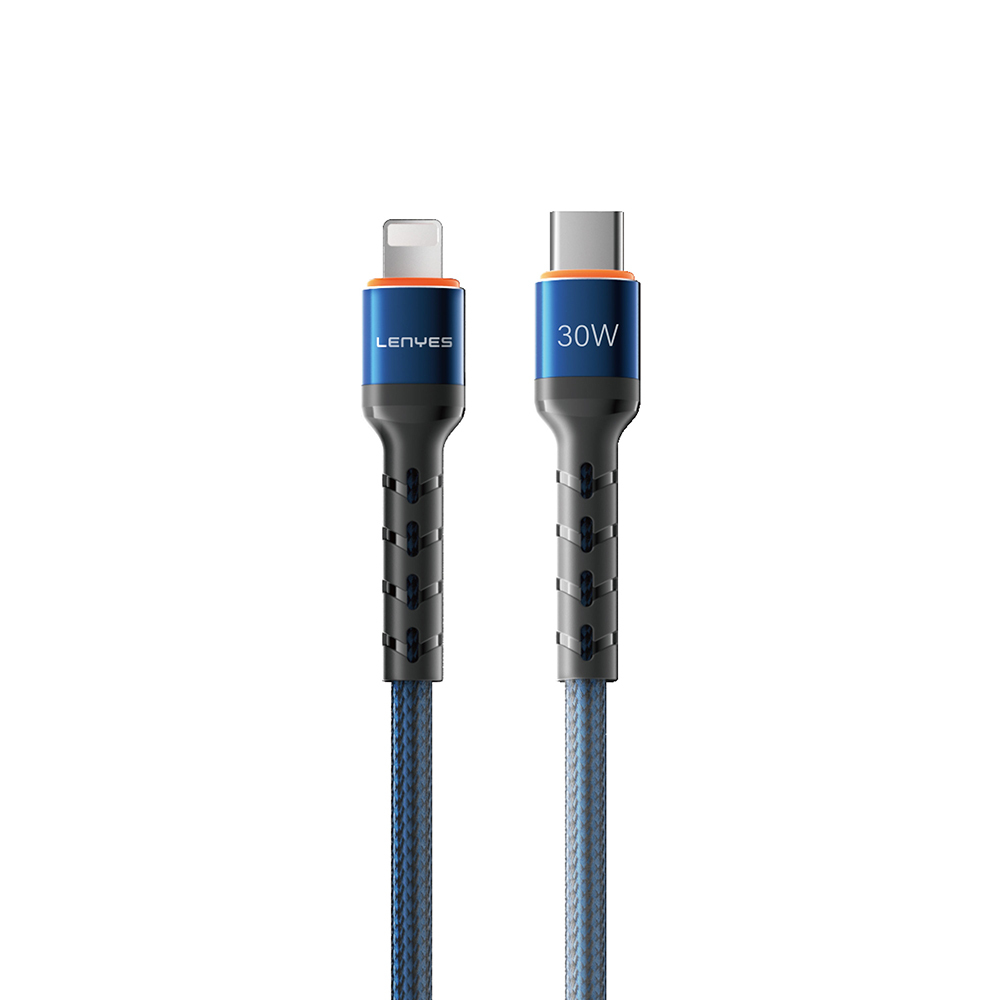 Lenyes LC515 Type-C to Lightning Hızlı Şarj Özellikli Örgülü Data ve Şarj Kablosu 30W 1M - 1