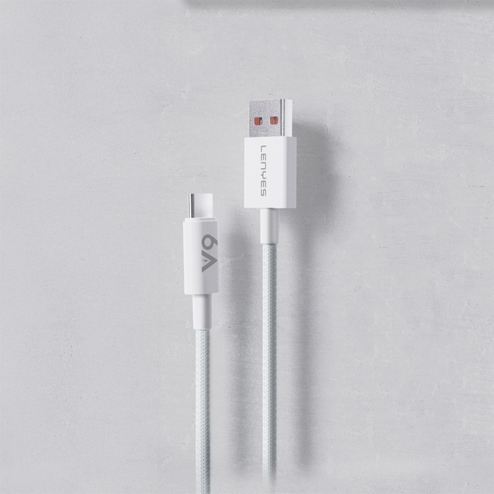 Lenyes LC518 USB-A to Type-C 6A Örgü Tasarımlı Hızlı Şarj Özellikli Data ve Şarj Kablosu 66W 1M - 4