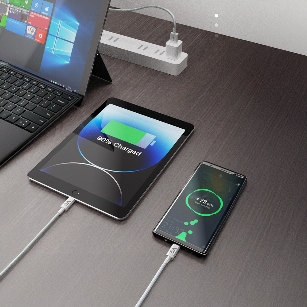 Lenyes LC518 USB-A to Type-C 6A Örgü Tasarımlı Hızlı Şarj Özellikli Data ve Şarj Kablosu 66W 1M - 8