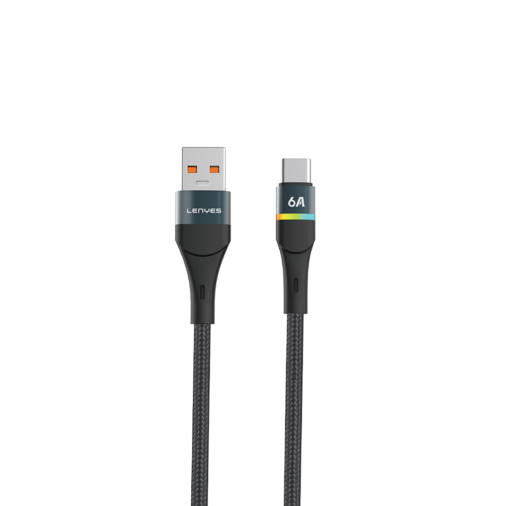 Lenyes LC520 USB-A to Type-C 6A Braided Design Fast Charging Data and Charging Cable 66W 1M - 2