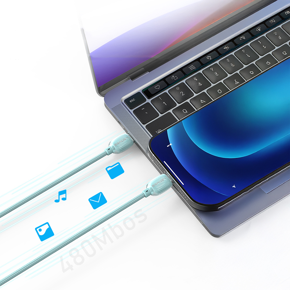 Lenyes LC536 Type-C to Type-C PD Braided Design Fast Charging Data and Charging Cable 60W 1M - 6