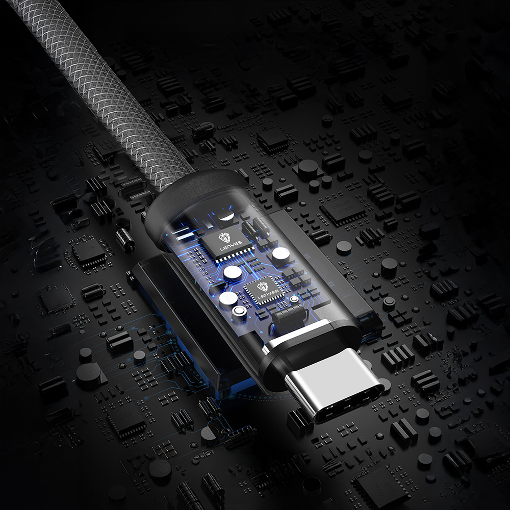 Lenyes LC537 USB-A to Type-C Örgü Tasarımlı Hızlı Şarj Özellikli Data ve Şarj Kablosu 10W 1M - 6