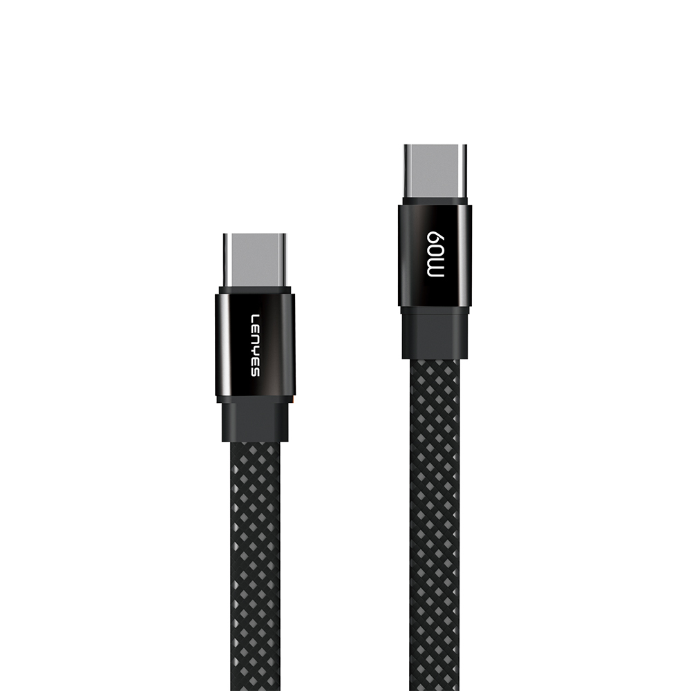 Lenyes LC538 Type-C to Type-C Fast Charging 48D Aramid Fiber Braid Design Data and Charging Cable 60W 1M - 1