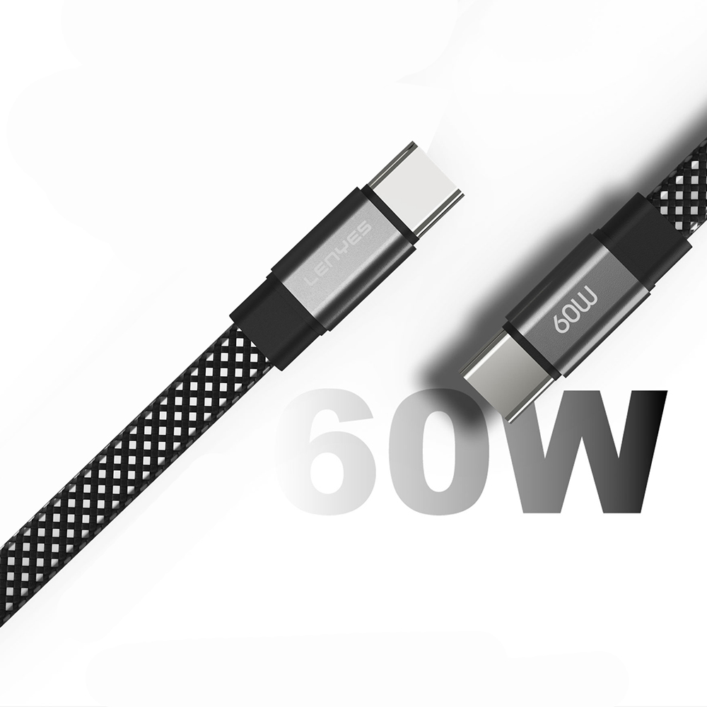 Lenyes LC538 Type-C to Type-C Fast Charging 48D Aramid Fiber Braid Design Data and Charging Cable 60W 1M - 3