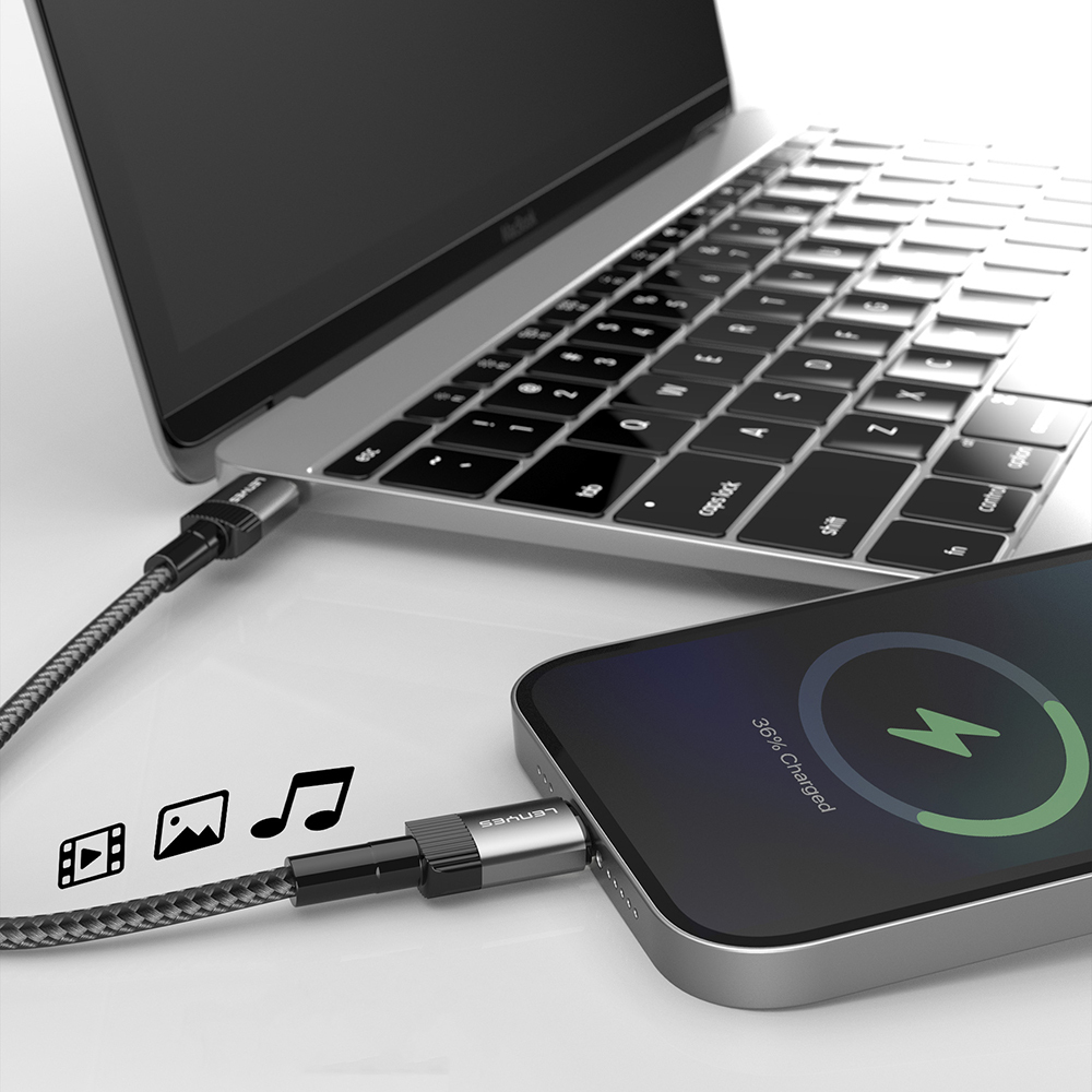 Lenyes LC546 Type-C to Type-C Braided Design Fast Charging Data and Charging Cable 60W 1M - 5