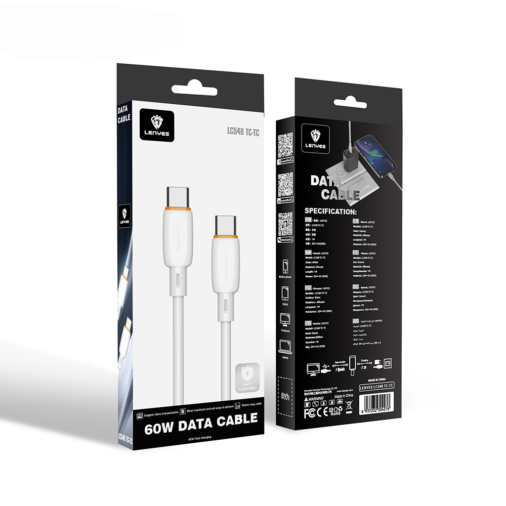 Lenyes LC548-TC-TC Type-C to Type-C Hızlı Şarj Özellikli PD Data ve Şarj Kablosu 60W 1M - 6