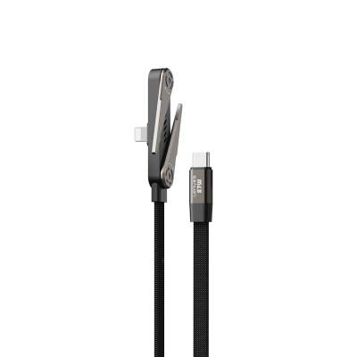 Lenyes LC554 Type-C to Lightning Stand Özellikli Data ve Şarj Kablosu 27W 1M Siyah