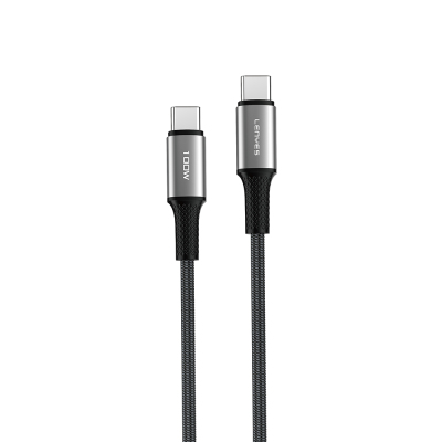 Lenyes LC561 Type-C to Type-C PD Braided Fast Charging Data and Charging Cable 100W 1M Black