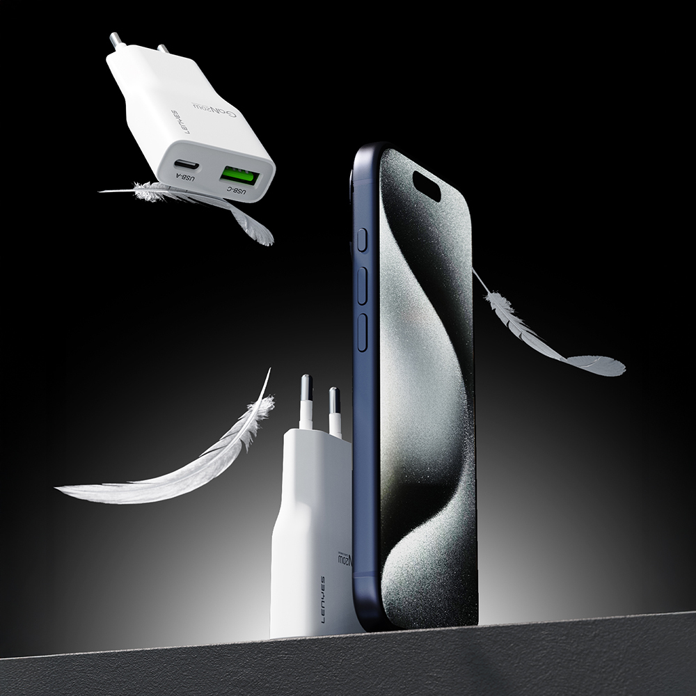 Lenyes LCH11 Serisi Type-C to Lightning GaN Teknolojili PD Hızlı Şarj Özellikli Kablolu Şarj Seti 20W - 5